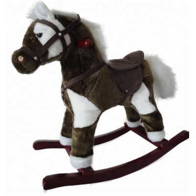 2018 European style plush rocking horse little pony toy