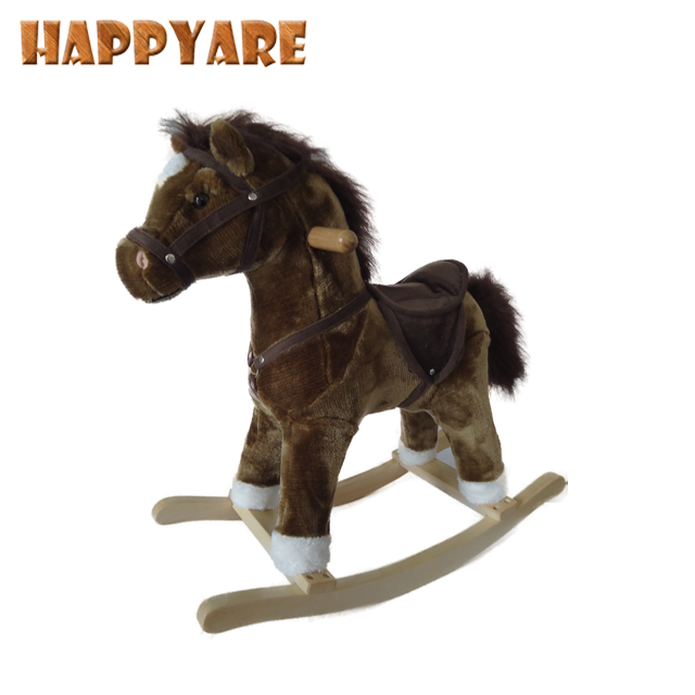 53*23*51cm kids ride on plush rocking horse and cheap plush rocking toy