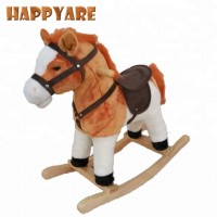 2018 European style yellow color plush rocking horse little pony toy