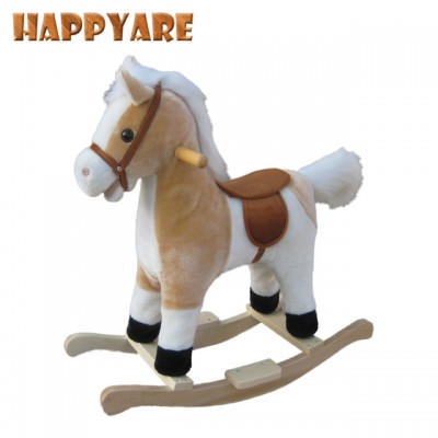 53*23*51cm kids ride on plush rocking horse and cheap plush rocking toy