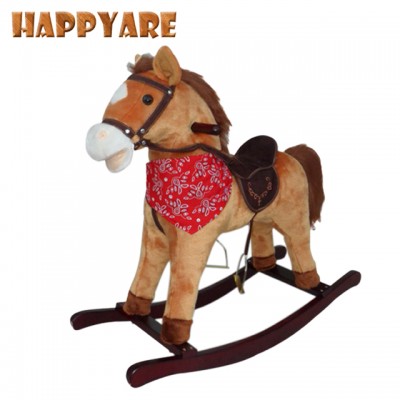 kid riding on animal horse toy rocking horse